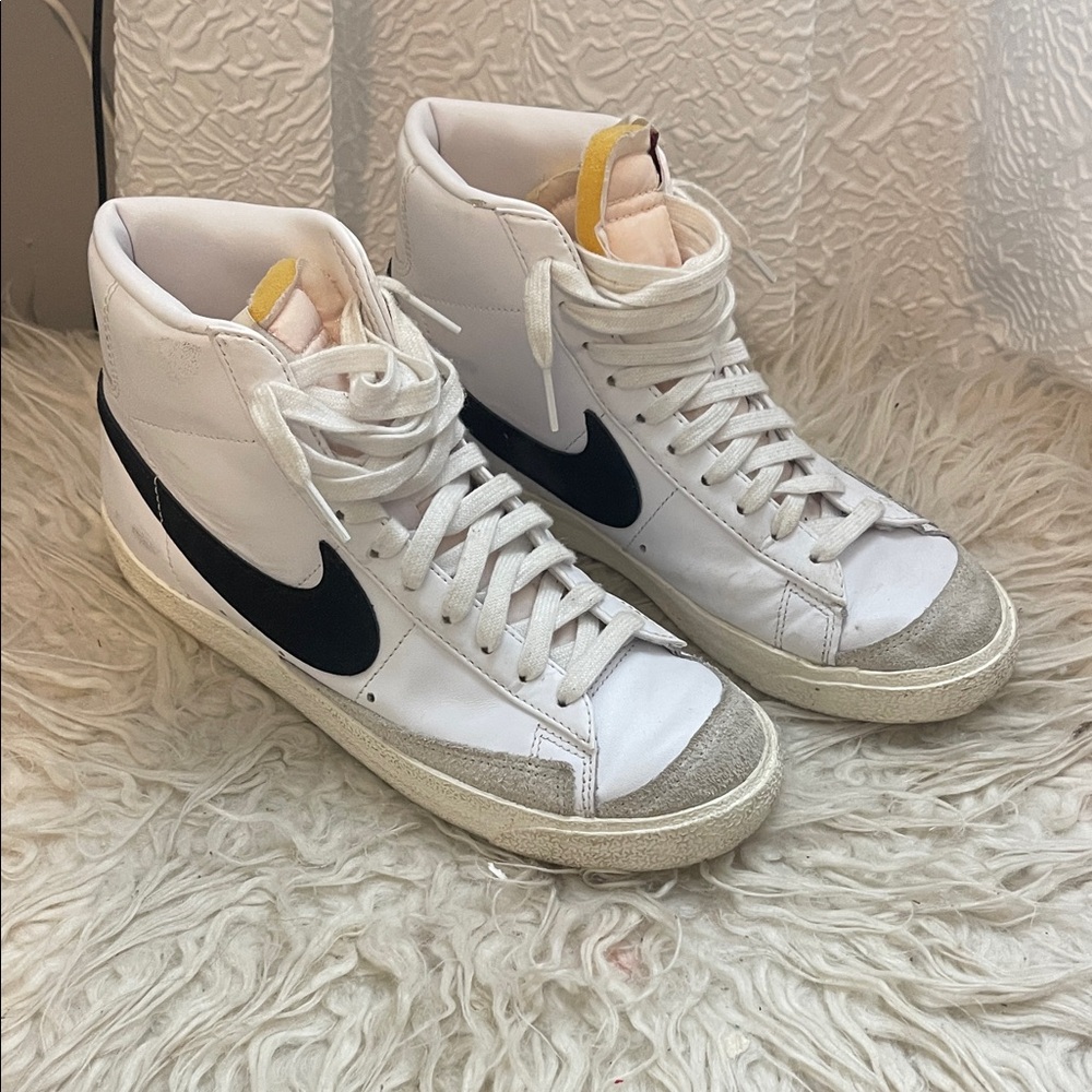 Nike White and Black High-Top Blazers